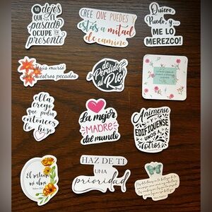 NEW 12 Pegatinas Positivas en Español / 12 Positive Stickers Spanish Gift
